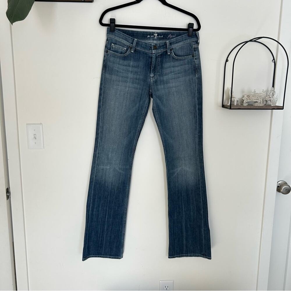 7 for All Mankind Rhinestone Pocket Bootcut Denim‎ Blue Jean Size 29